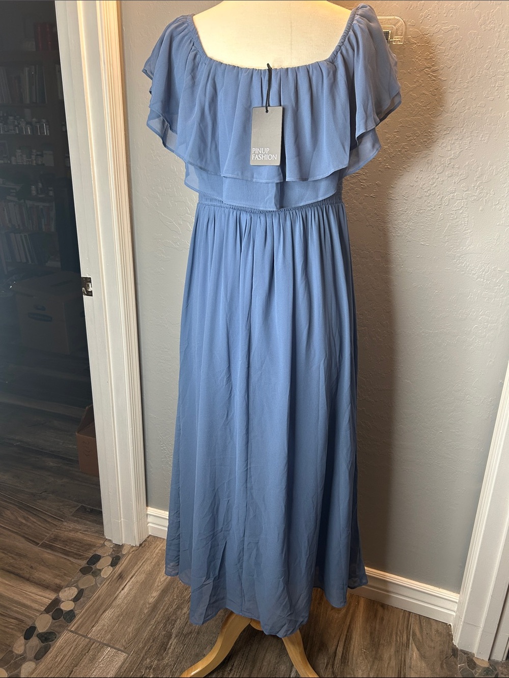 Pinup Fashion Plus Size Formal Bridesmaid Wedding Guest Chiffon Long Dress - Picture 4 of 4
